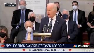 WATCH: Biden reads a script and says “end of message” out loud at the end