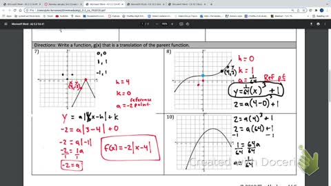 IM3 Alg 2 CC 5.2 Corrective #1 Graphing with Transformations