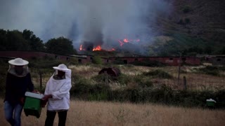 Firefighters battle wildfires in Albania