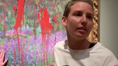 Swedish protesters smear paint, glue on Monet artwork to 'demand climate action'