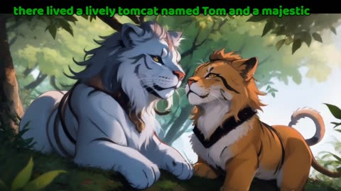 Tom and a majestic lion named Leo. Tom