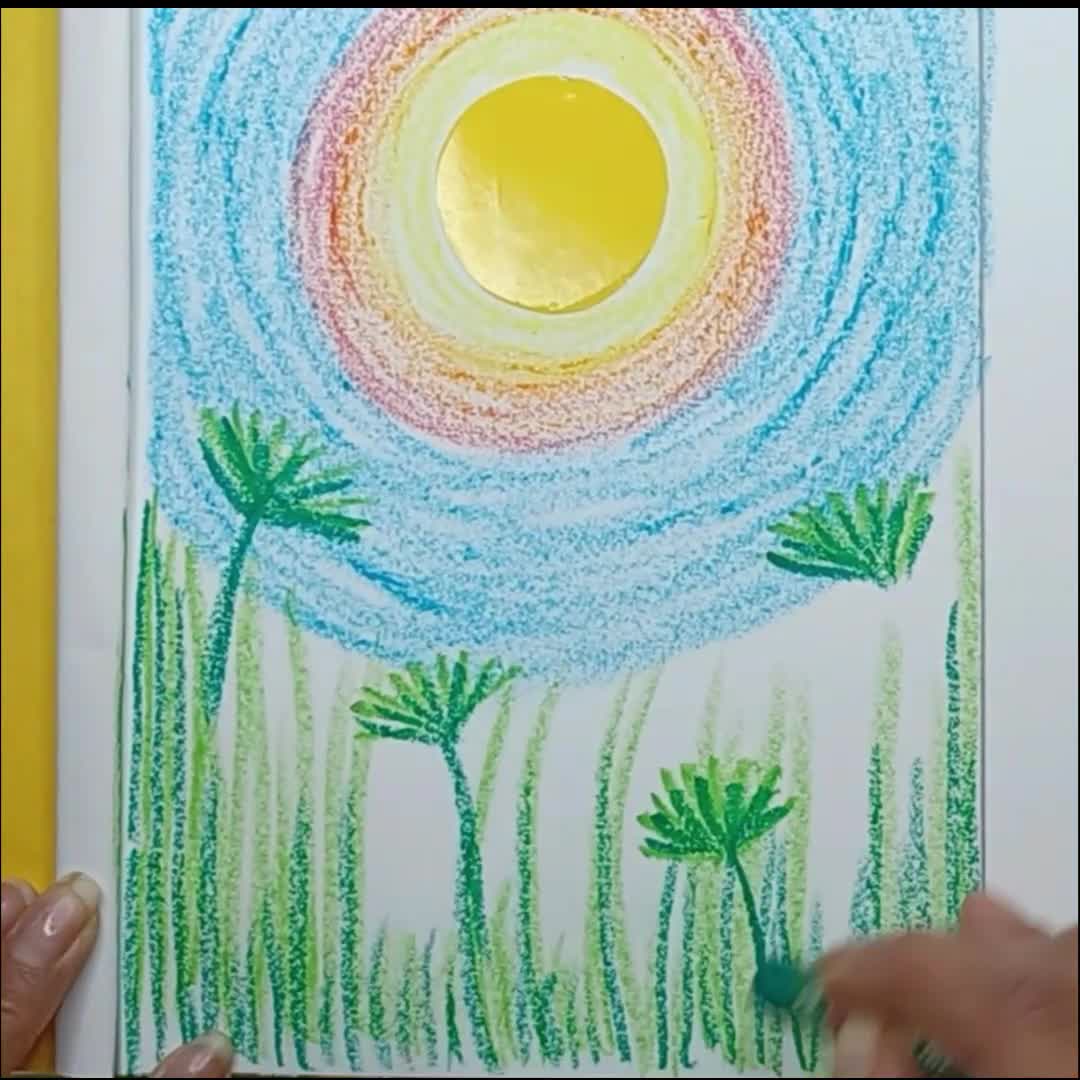 Easy Sunrise Oil Pastel Drawing for Beginners | Step-by-step Tutorial -  YouTube