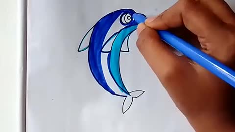 dolphin 🐬 drawing for kidshow to draw dolphin