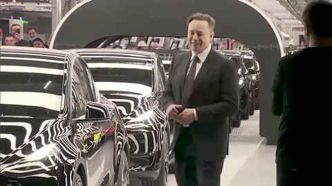 Elon Musk Drone Dance Behind the Scenes at Teslas Delivery Event 2022, Berlin Germany in 4K