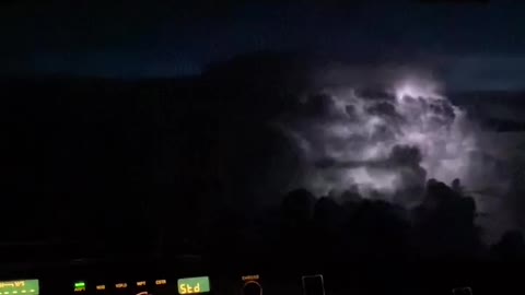 Lightning strike from the cockpit