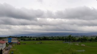 Time lapse clouds move fast due to strong winds threatening rain in Slovakia