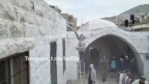 Fixing Up Joseph's Tomb After Arab Muslim Desecration