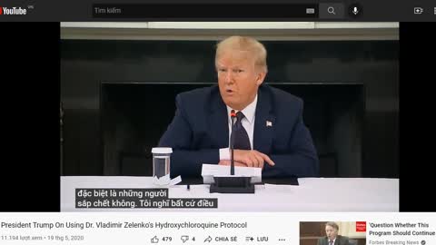 President Trump On Using Dr. Vladimir Zelenko's Hydroxychloroquine Protocol (Vietnamese)