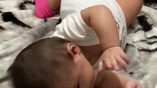 Baby turns over for the first time