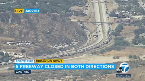 165-acre brush fire erupts in Castaic, forces closure of 5 Freeway | ABC7