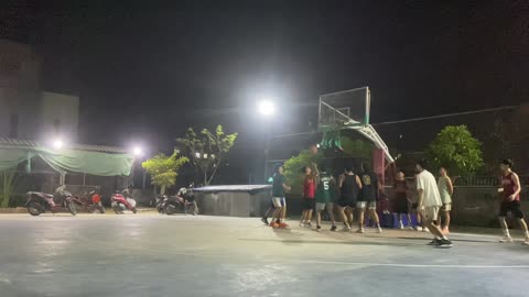 Playing street ball in Burma!