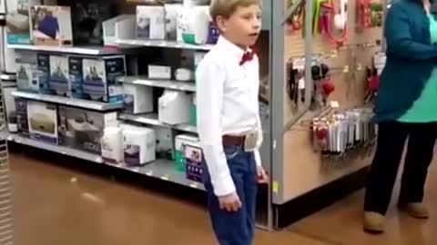 Walmart yodeling kid like cowboy!?!?!?!?