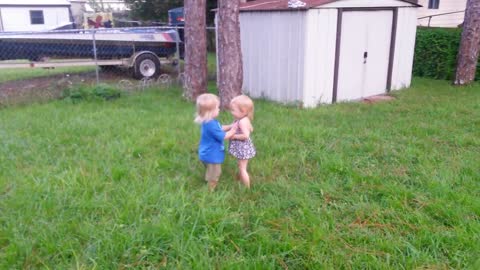 Toddler Boy Makes A Move And Tries To Get His First Kiss With Toddler Leah