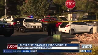 Bicyclist crashes into car