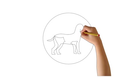 Drawing Dog cartoon Hand Paint