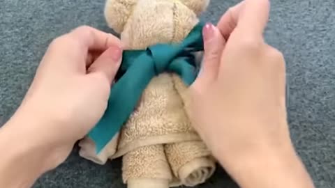 A lovely teddy bear made with towel and love