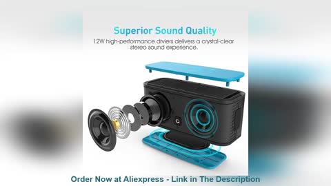 ❤️ DOSS SoundBox Wireless Bluetooth Speaker TWS Touch Control IPX5 Waterproof Mini Portable Sound