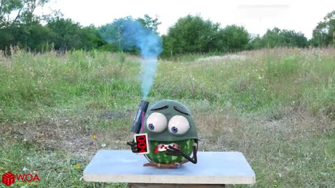 Experiment with Watermelon: Military Helmet vs Hard Hat