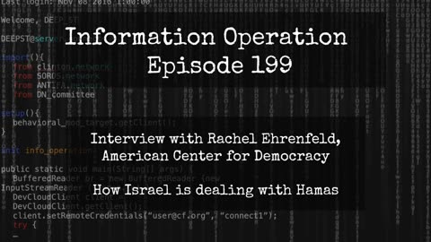 IO Episode 199 - Rachel Ehrenfeld - Israel And Hamas