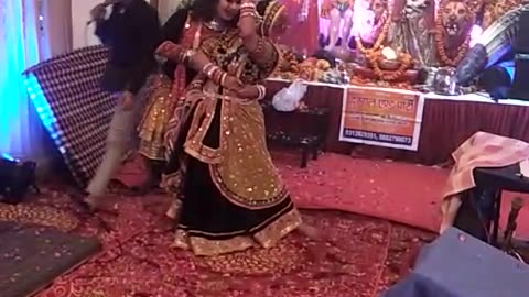 Indian dance of lord Krishna and Radha