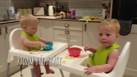 14 MONTH DAILY ROUTINE _ BABY TWINS DITL _