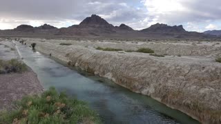 Serene and surreal Salt flats canal