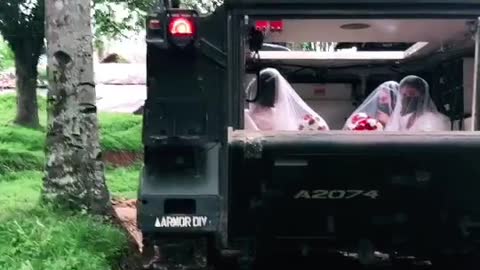 The BRIDAL Car! (ARMY WEDDING) Congratulations!!!