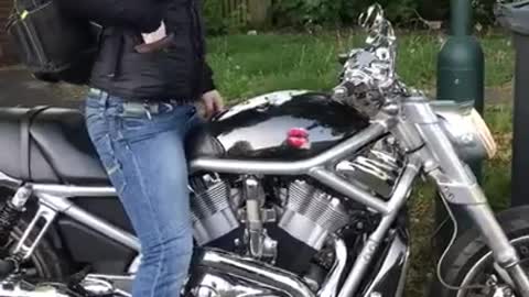 Harley Davidson V-Rod Street Rod (2008) First ride (Exhaust sound).