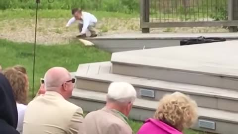kids add funny things to a wedding