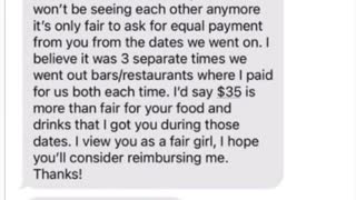 Woman slams "audacity" of her Tinder date for requesting to split the bills of their dates