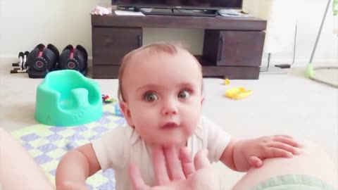 Baby With Mouth Finger Funny Moment