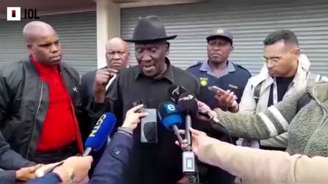 Minister of Police Bheki Cele hosts a Man's Imbizo at Desmond Tutu community hall in Makhaz