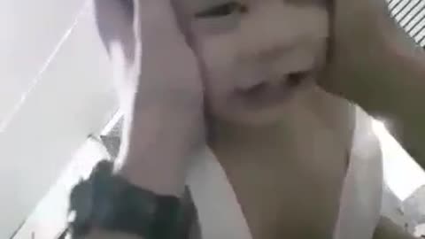 Baby Boy Stretches Face And Gets Tickled! Looks Ridiculously Funny!