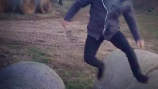 Collab copyright protection - parkour backflip fail grey sweater