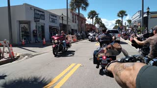 Riding Down Main Street in Daytona Beach Biketoberfest 2021