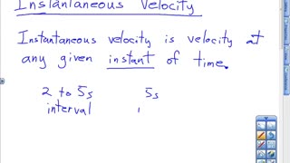Instantaneous Velocity Lesson