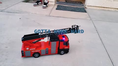 Neighborhood kids fun with RC constructin Equipment