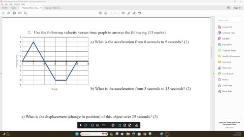 Acceleration from a velocity time graph