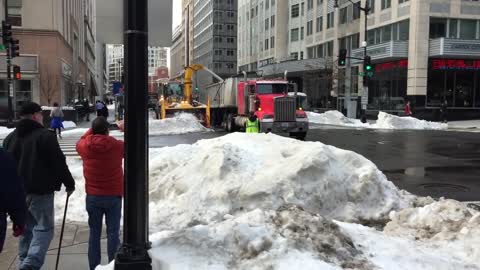 This massive machine clears away snow in seconds
