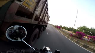 Motorbike Near Miss with Bus