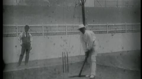 Prince Ranjitsinhji Practising Batting in the Nets (1897 Film) -- Produced By Henry Walter Barnett -- Full Movie