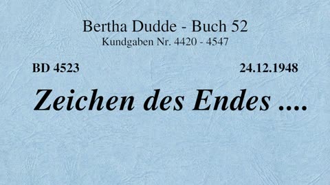 BD 4523 - ZEICHEN DES ENDES ....
