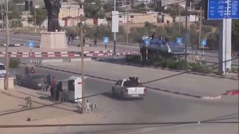 Documentation: Armed Hamas terrorists take over a truck that was