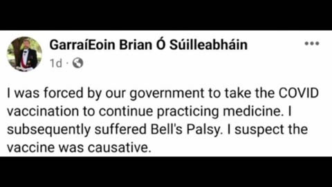 Doctor said he was "forced" by the government to take the vaccine which gave him Bell's Palsy