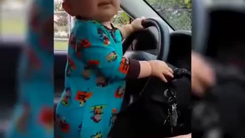 Baby loves to dance on loud music