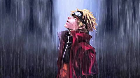 Emotional Naruto piano music playing in another room + rainy mood ambience