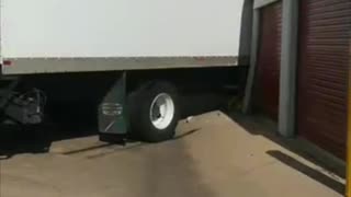 Truck Tears Apart Storage Lockers