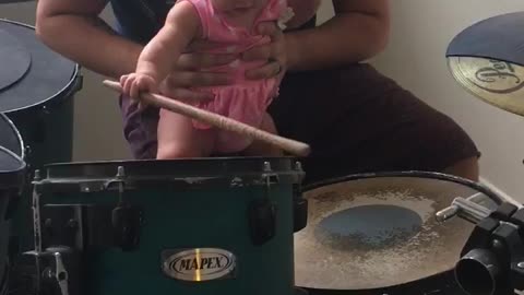 6 Month Old Playing The Drums