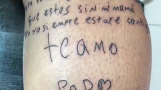 Arquero del Bucaramanga, Luis Delgado, se tatuó en el brazo una carta de su hijo