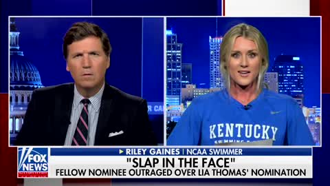 NCAA Swimmer Riley Gaines Joins Tucker after "Thomas" is Nominated for Woman's Award
